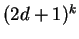 $(2d+1)^k$