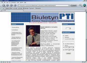Strona gwna internetowego Biuletynu PTI